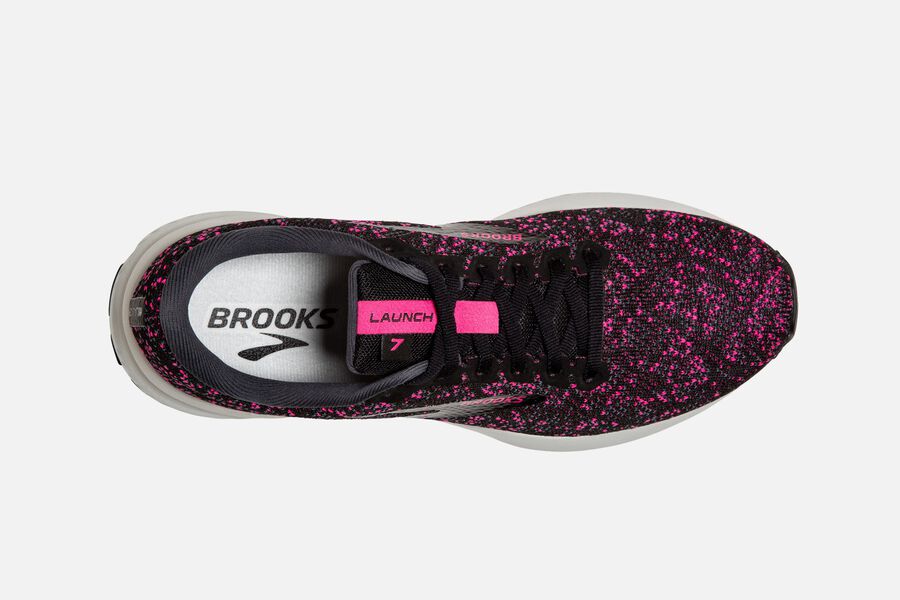 Launch 7 Road Brooks Running Shoes NZ Womens - Black/Red - LHKAUQ-723